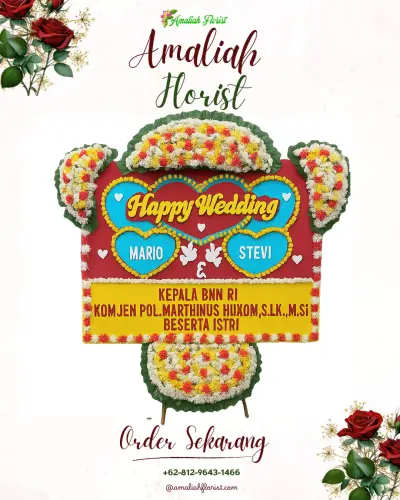 Karangan Papan Bunga Pernikahan di Sima